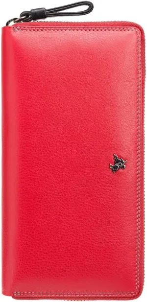 Visconti Spectrum 33 Multi Colored Soft Leather Ladies Wallet Purse Clutch (Red Multi), Large