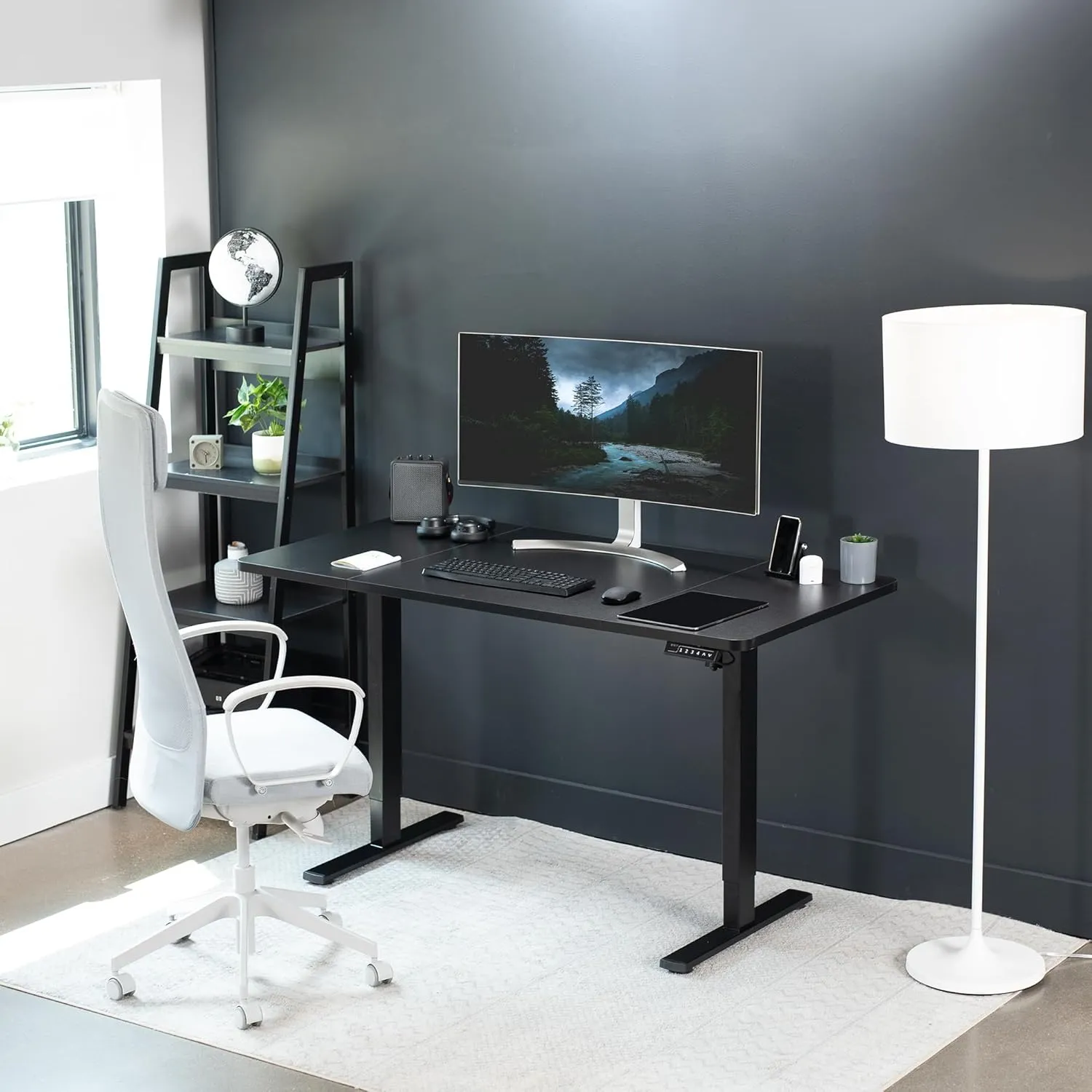 VIVO Electric 60 x 30 in Standing Desk, Memory Height Adjustment, 1B Series, Black Top Black Frame, DESK-KIT-1B6B-30