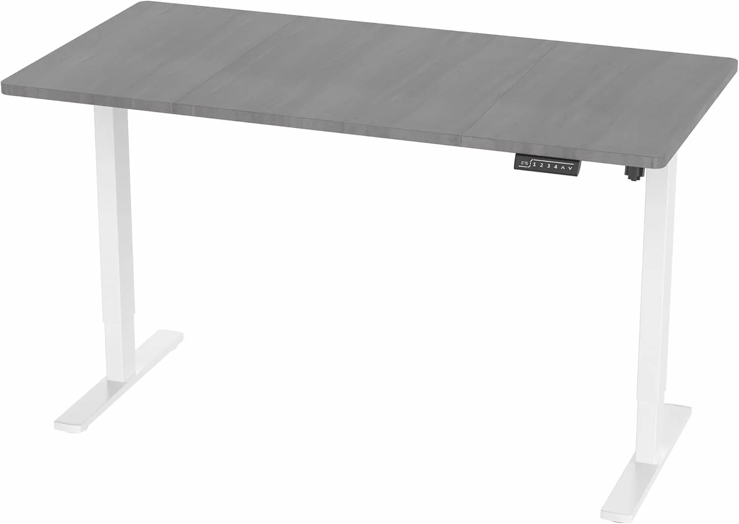 VIVO Electric 60 x 30 in Standing Desk, Memory Height Adjustment, 1B Series, Dark Gray Top White Frame, DESK-KIT-1W6G-30