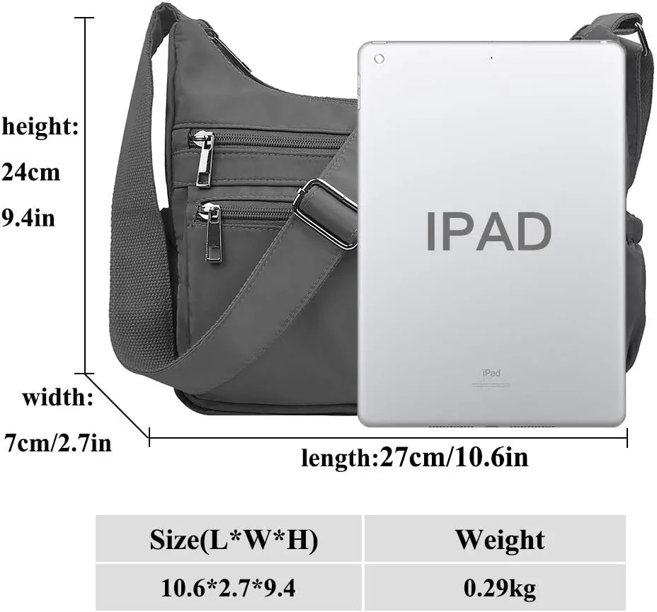VOLGANIK ROCK Crossbody Bags for Women RFID Lightweight Travel Shoulder Bag Waterproof Nylon purses and handbags Pocketbook