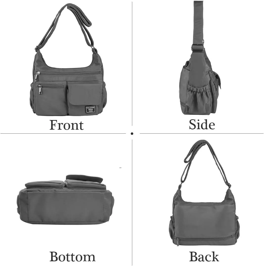 VOLGANIK ROCK Crossbody Bags for Women RFID Lightweight Travel Shoulder Bag Waterproof Nylon purses and handbags Pocketbook