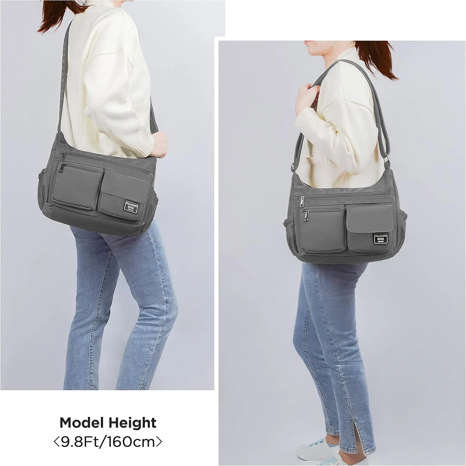 VOLGANIK ROCK Crossbody Bags for Women RFID Lightweight Travel Shoulder Bag Waterproof Nylon purses and handbags Pocketbook