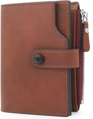 Wallet for Men RFID Blocking Bifold Wallet Leather Credit Card Holder Slim Purse Wallet with 15 Card Slots for Men (Brown)