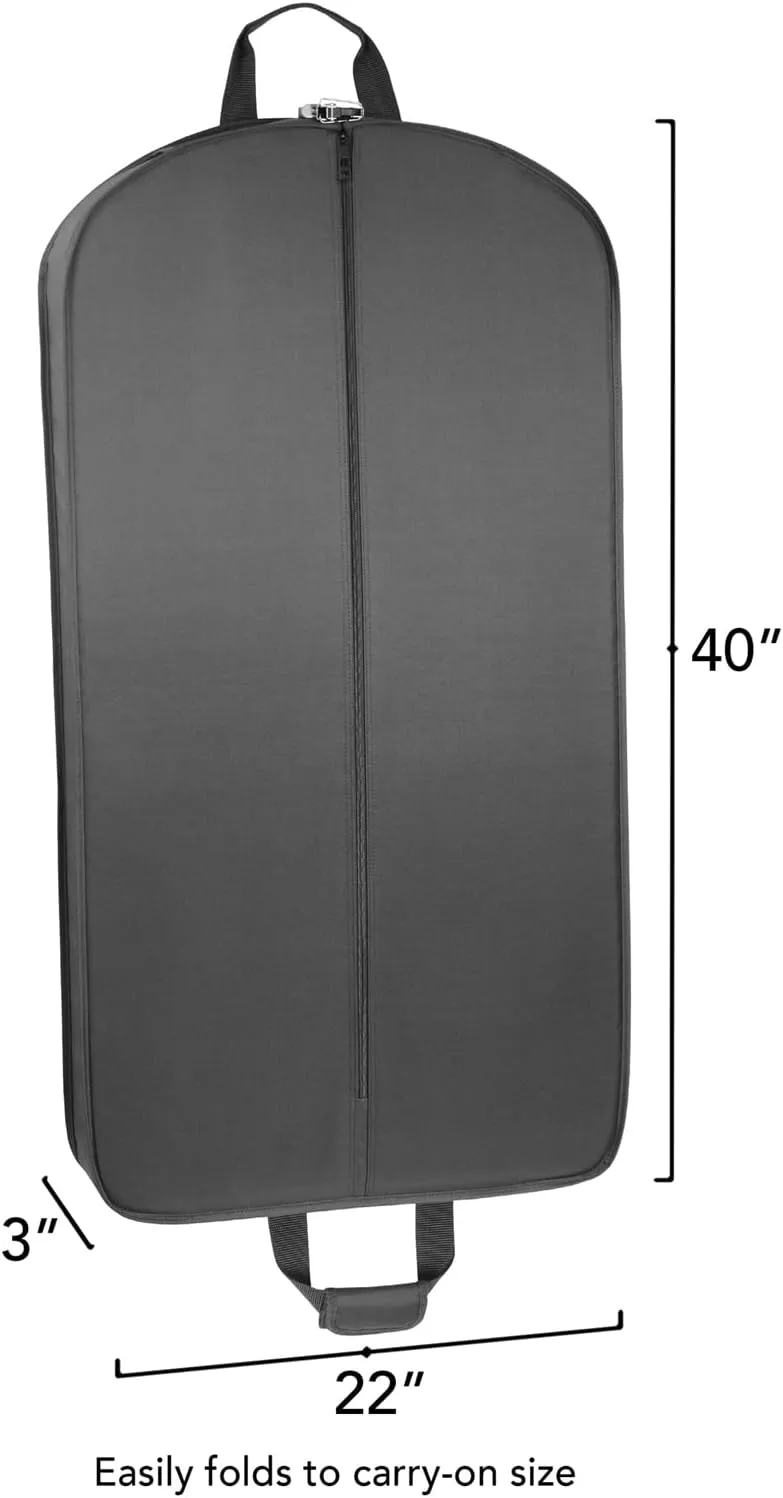 WallyBags® 40” Deluxe Travel Carry-On Garment Bag with Two Pockets, Perfect for Suits and Shirts