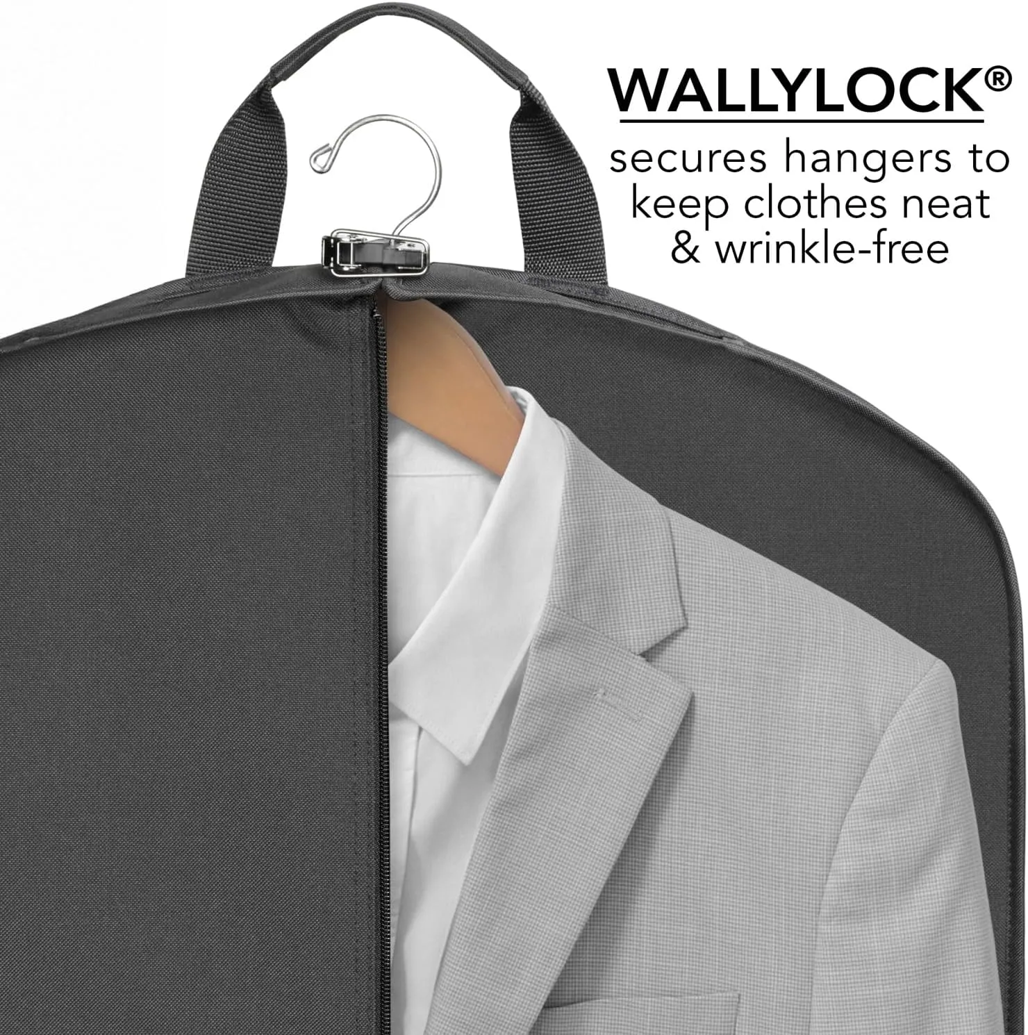 WallyBags® 40” Deluxe Travel Carry-On Garment Bag with Two Pockets, Perfect for Suits and Shirts