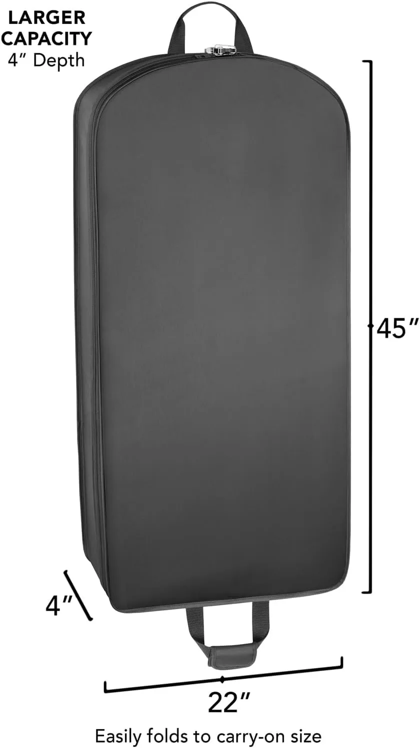 WallyBags® 45” Deluxe Extra Capacity Travel Garment Bag with two accessory pockets