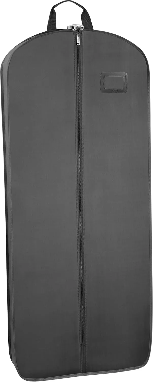 WallyBags® Garment Bag Premium Tri-Fold Travel Exterior Pocket, Black-M1 Gold, 60-Inch
