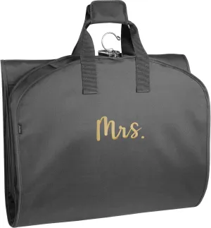 WallyBags® Garment Bag Premium Tri-Fold Travel Exterior Pocket, Black-M1 Gold, 60-Inch