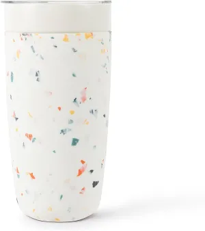 W&P Porter Insulated Tumbler 20 oz | No Metallic Aftertaste Ceramic Coated for Water, Coffee, & Tea | Wide Mouth Vacuum Insulated | Dishwasher Safe, Cream Terrazzo