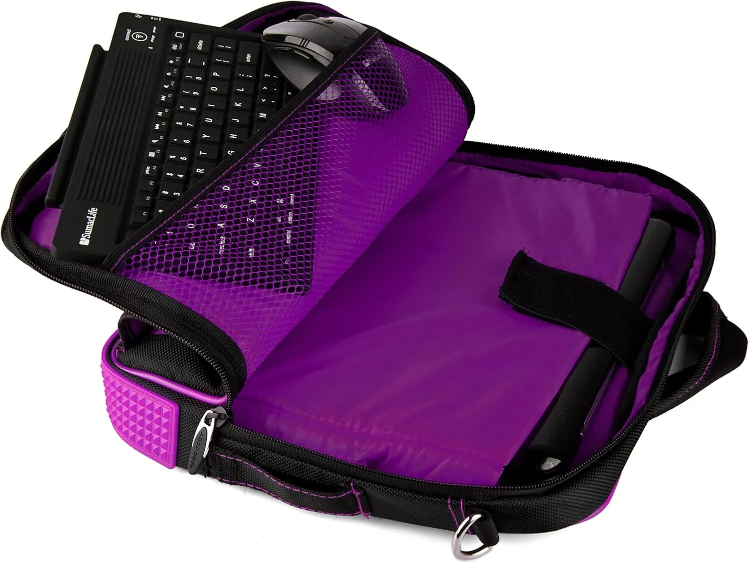 Water-Resistant Nylon Laptop Shoulder Messenger Bag for Professionals - Organized Multi-Compartment Tote for 12" Computers