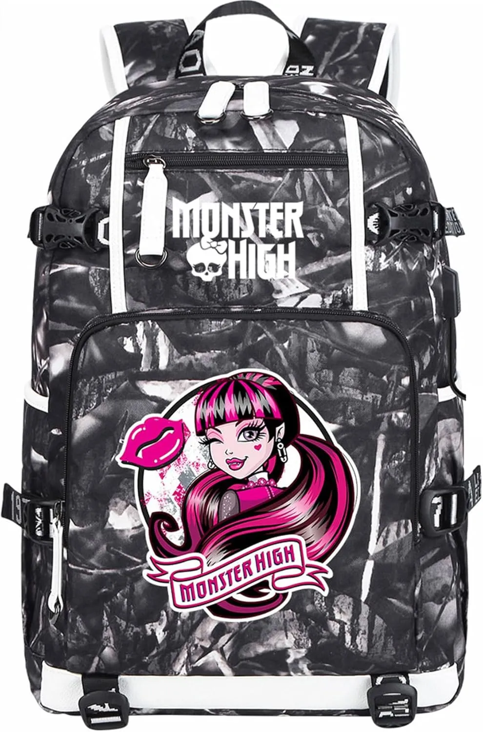 Wear Resistant Backpack with USB Charging Port Lightweight Bookbag Multifunction Laptop Bagpack Classic Knapsack