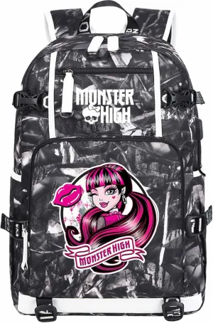 Wear Resistant Backpack with USB Charging Port Lightweight Bookbag Multifunction Laptop Bagpack Classic Knapsack