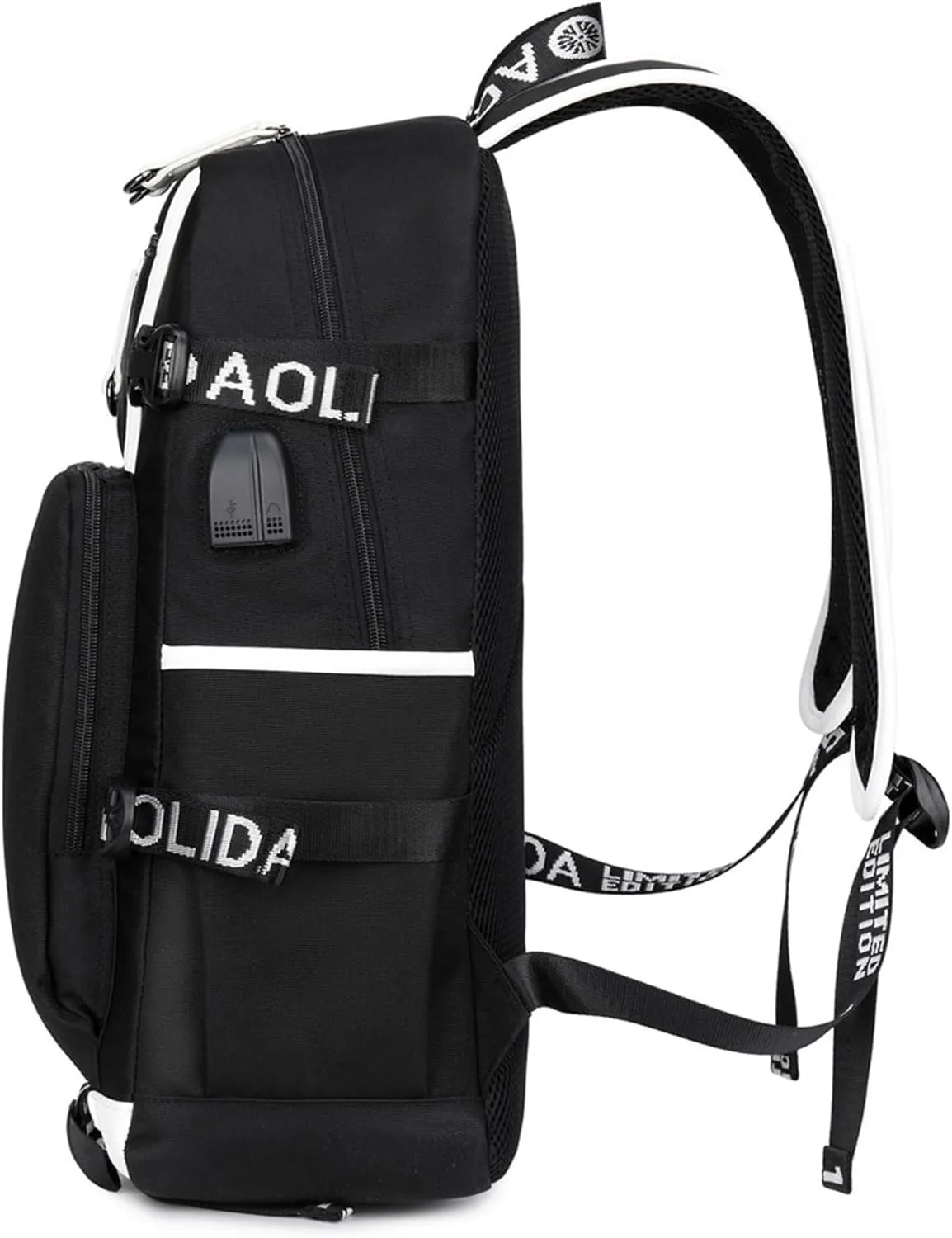 Wear Resistant Backpack with USB Charging Port Lightweight Bookbag Multifunction Laptop Bagpack Classic Knapsack