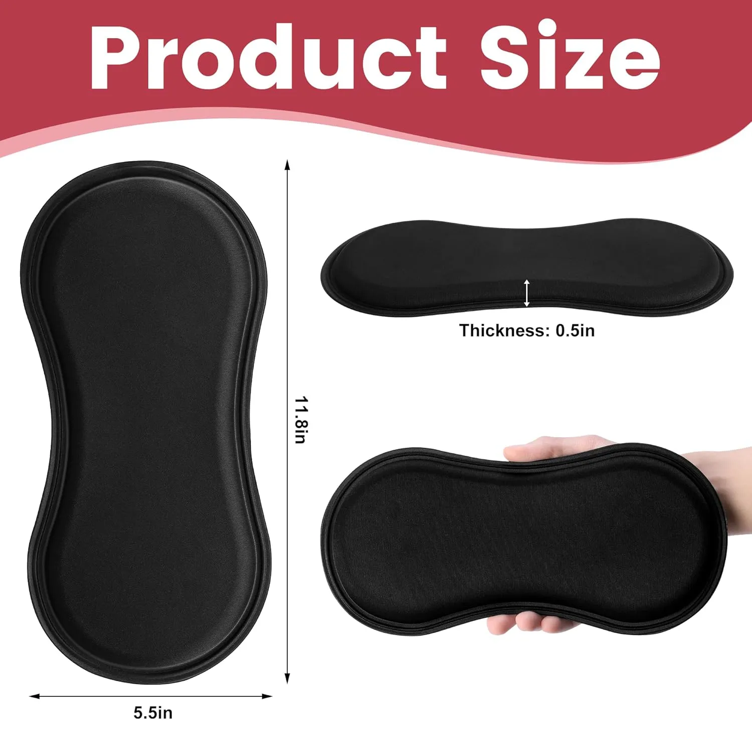 Wehhbtye 2Pcs Post Surgery Lipo Foams, Abdominal Side Compression Board, 11.8'' x 5.5'' Black Lipo Foam Lateral Protector for Post Surgery Recovery Waist Filling Skin Anti-Sagging