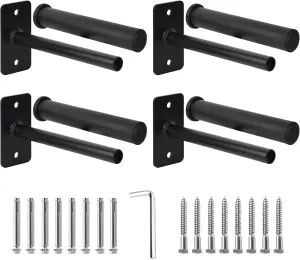 Weight Plate Holder, Wall Mounted Weight Rack for 1" and 2" Olympic Weight Plates, Home Gym Storage with 8pcs Steel Expansion Bolts Weight Storage Racks