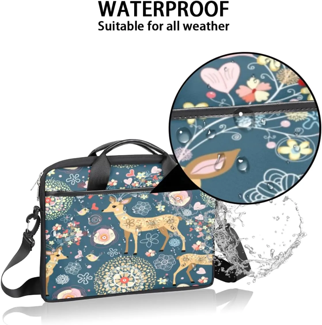 Welsh Corgi Laptop Bag for Women Men 13-15 Inch Computer Briefcase Bag Lightweight Notebook Shoulder Messenger Bag