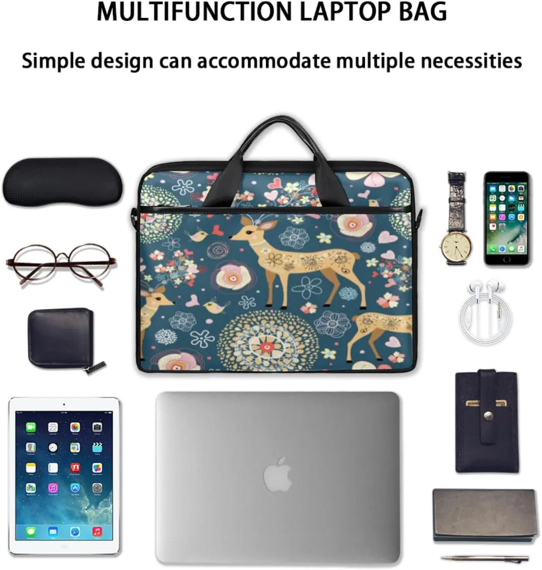 Welsh Corgi Laptop Bag for Women Men 13-15 Inch Computer Briefcase Bag Lightweight Notebook Shoulder Messenger Bag