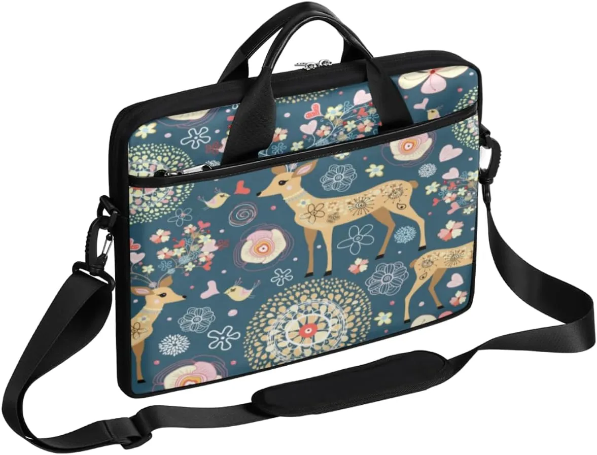 Welsh Corgi Laptop Bag for Women Men 13-15 Inch Computer Briefcase Bag Lightweight Notebook Shoulder Messenger Bag