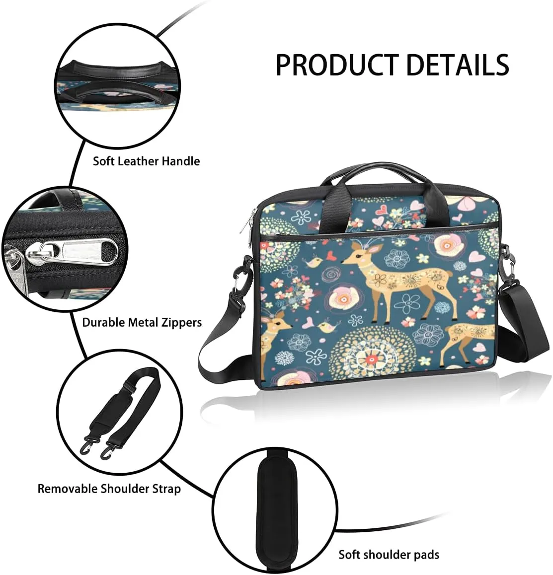 Welsh Corgi Laptop Bag for Women Men 13-15 Inch Computer Briefcase Bag Lightweight Notebook Shoulder Messenger Bag