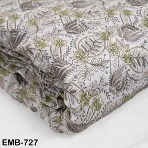 White Embroidered Fabric by the yard Sewing DIY Crafting Indian Embroidery Wedding Dresses Theatrical Costume Dolls Clutches, Junk Journals