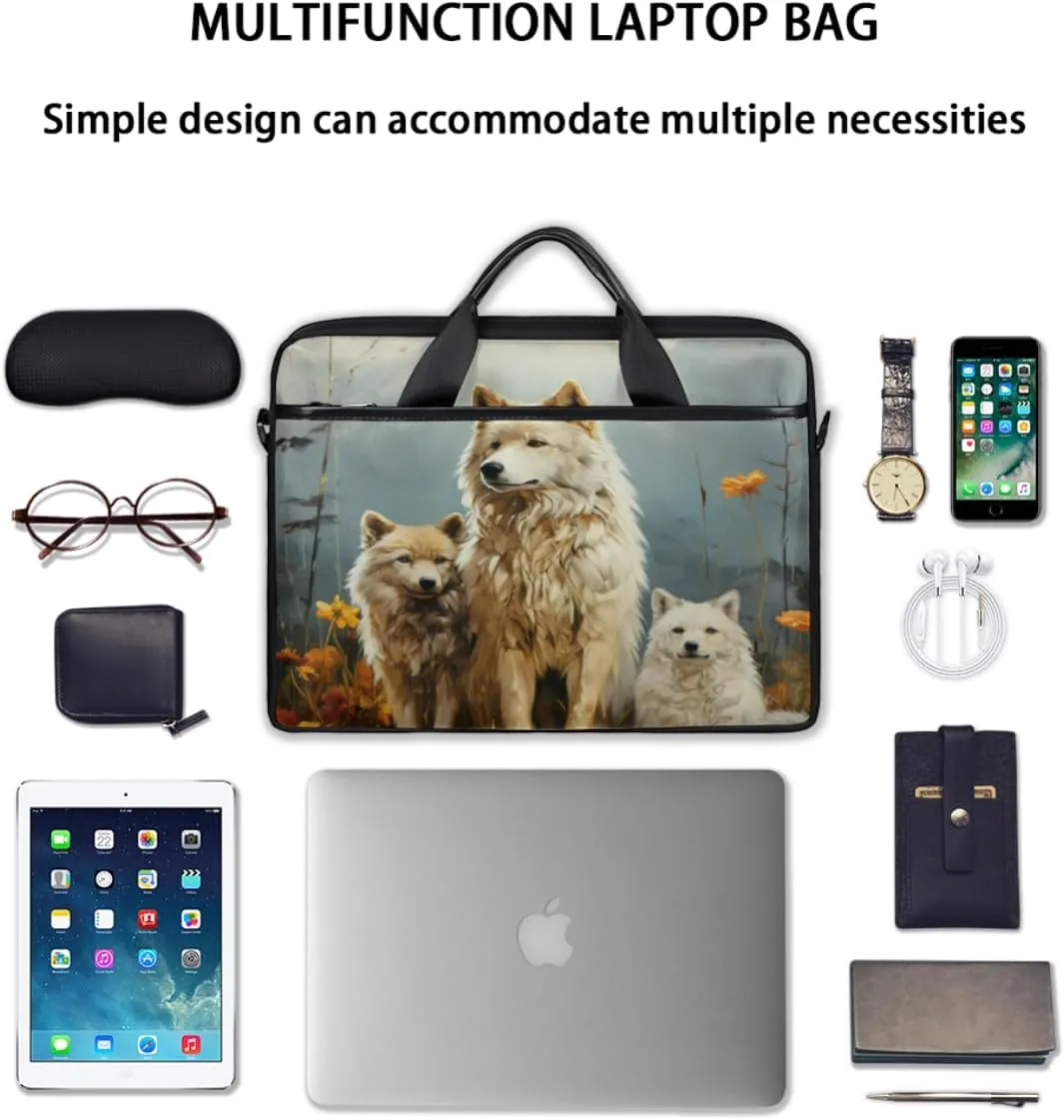 White Town Laptop Bag for Men Women 13-15 Inch Case Bags Sleeve Shoulder with Anti Slip Removable The Pad Straps