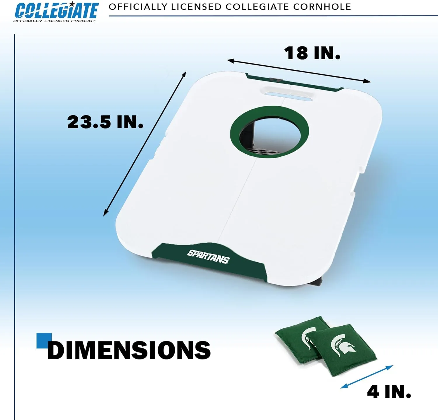 Wild Sports NCAA Pro Football All-Weather Cornhole Set - Travel Bean Bag Toss Set Includes 8 Bean Bags