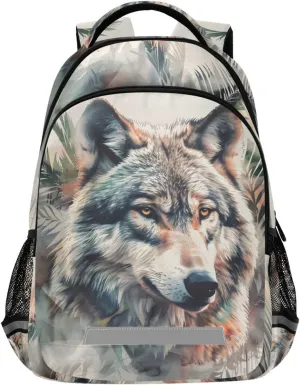 Wolf Backpack for Students Boys Girls Wolf Palm Animation School Bag Travel Daypack Rucksack