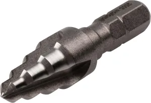 Wolfcraft 2555000 6/8/ 10mm HSS Step Drill with 3 Cutting Edges and Hexagonal Shank