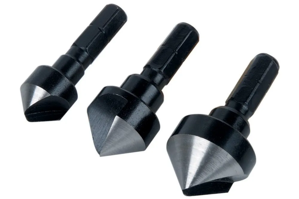 wolfcraft Tool Steel Countersink Set 3 Pcs., Hexagon Shank I 2584000