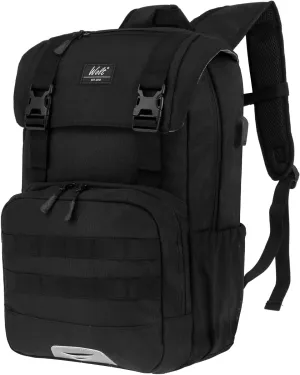 WOLT Laptop Backpack with USB Charging Port Fits Up to 17 Inch Laptop, College Backpack for Men Women, Computer Business Bookbag, Black