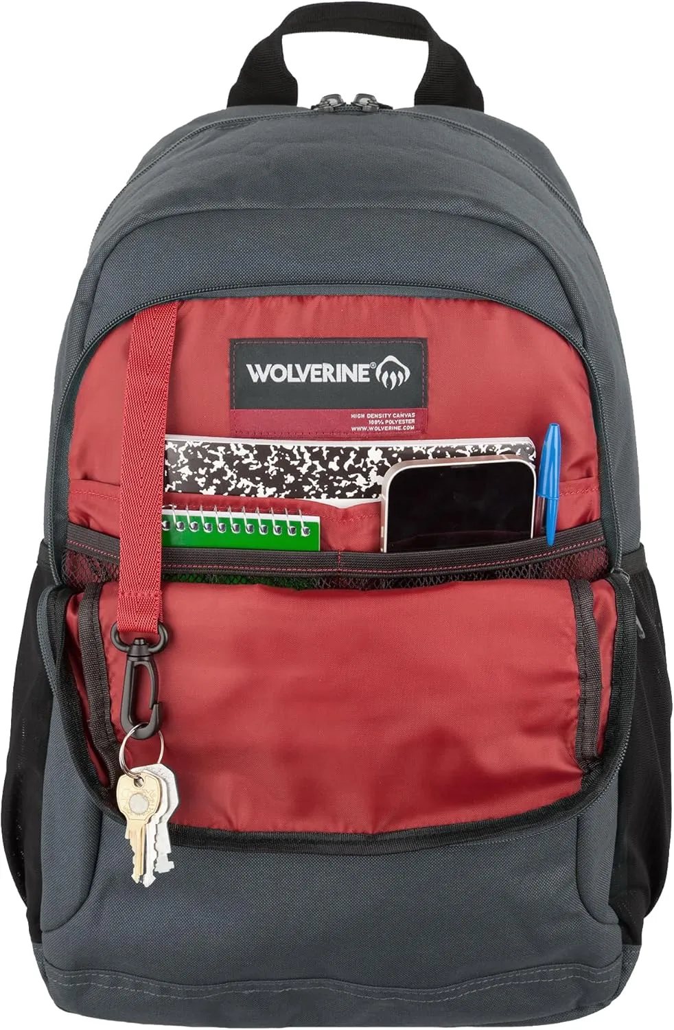 WOLVERINE Lightweight, Water Resistant Rugged Backpack for Travel or Work, Laptop-Grey, 23L