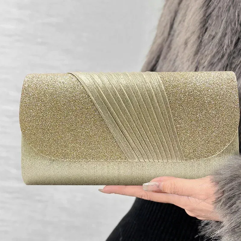 Women Evening Clutch Bag Female Crystal Day Clutch Wedding Purse Party Banquet Black Silver Clutches Bag Sequin Shoulder Bag