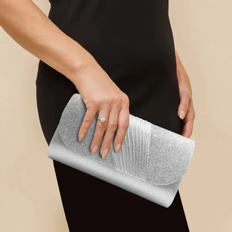 Women Evening Clutch Bag Female Crystal Day Clutch Wedding Purse Party Banquet Black Silver Clutches Bag Sequin Shoulder Bag