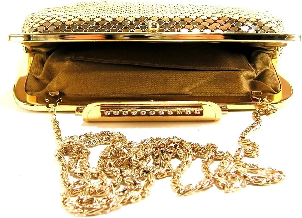 Womens clutch metal mesh evening purse bag for Cocktail Party Prom Wedding Banquet