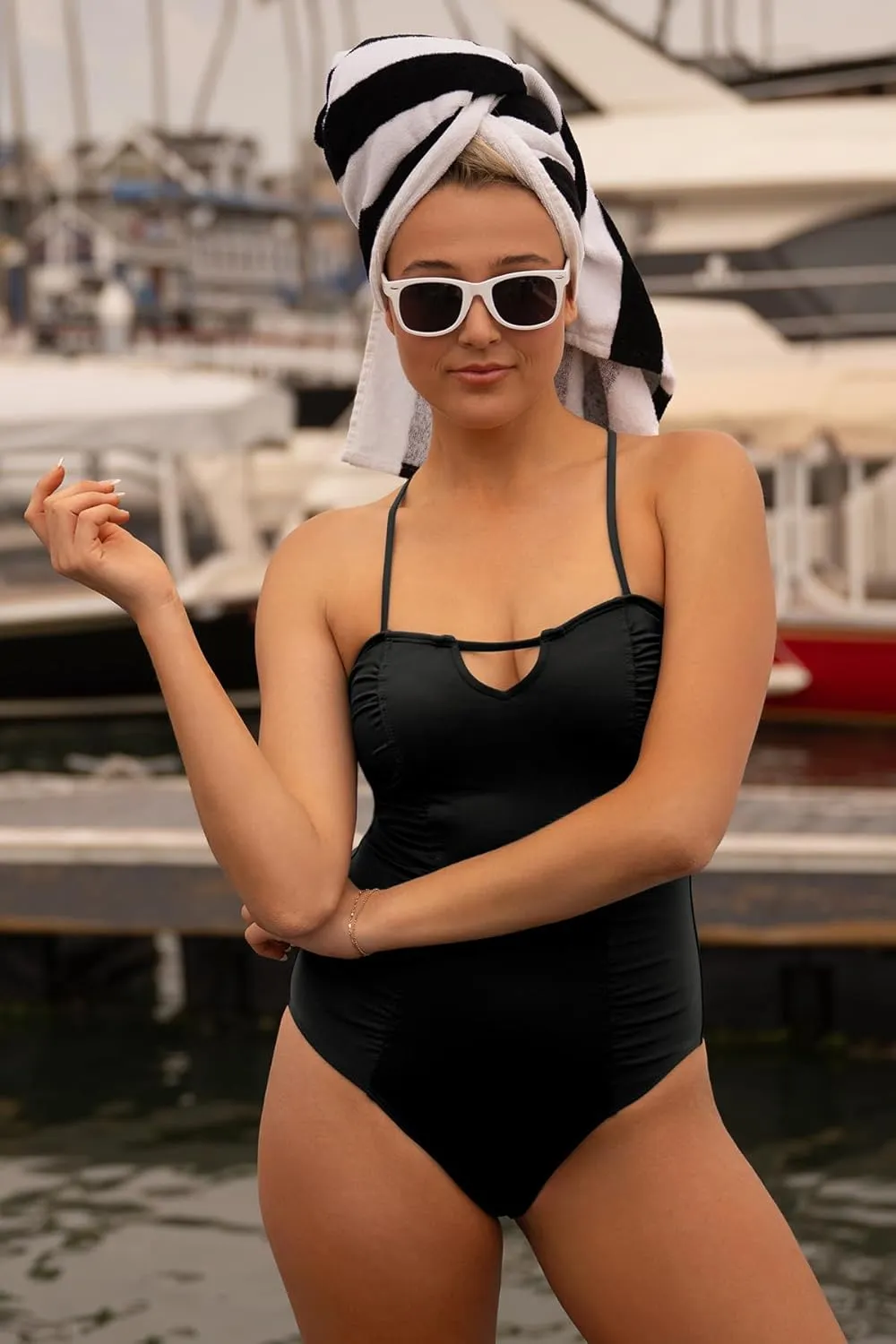 Women's Mayra Shirred One Piece Swimsuit, Adjustable, Bathing Suits