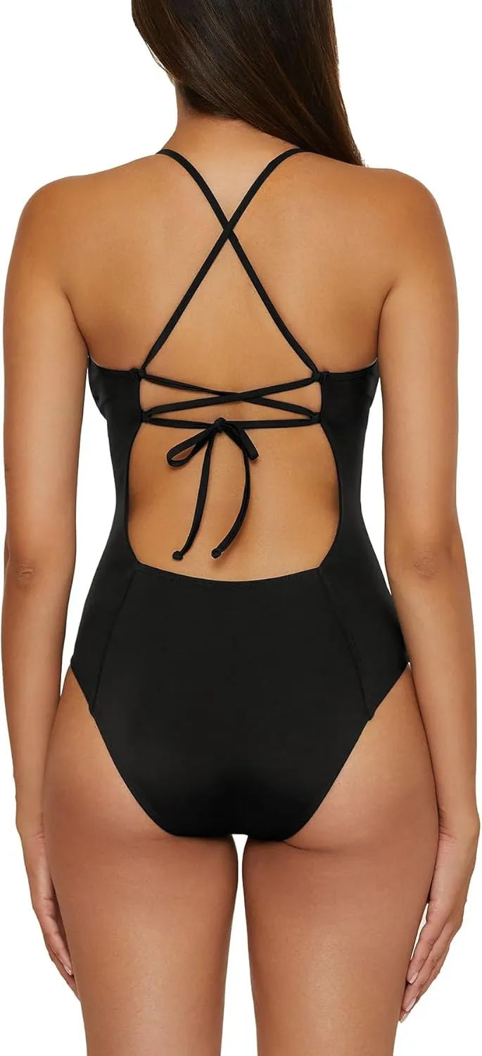 Women's Mayra Shirred One Piece Swimsuit, Adjustable, Bathing Suits
