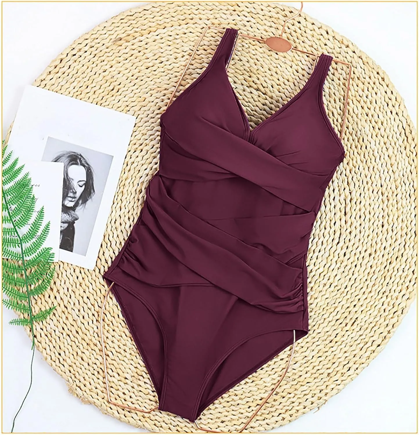 Women's One Piece Swimsuit 2025 Tummy Control Bathing Suits Criss Cross Full Coverage Swimsuits Beach Outfits