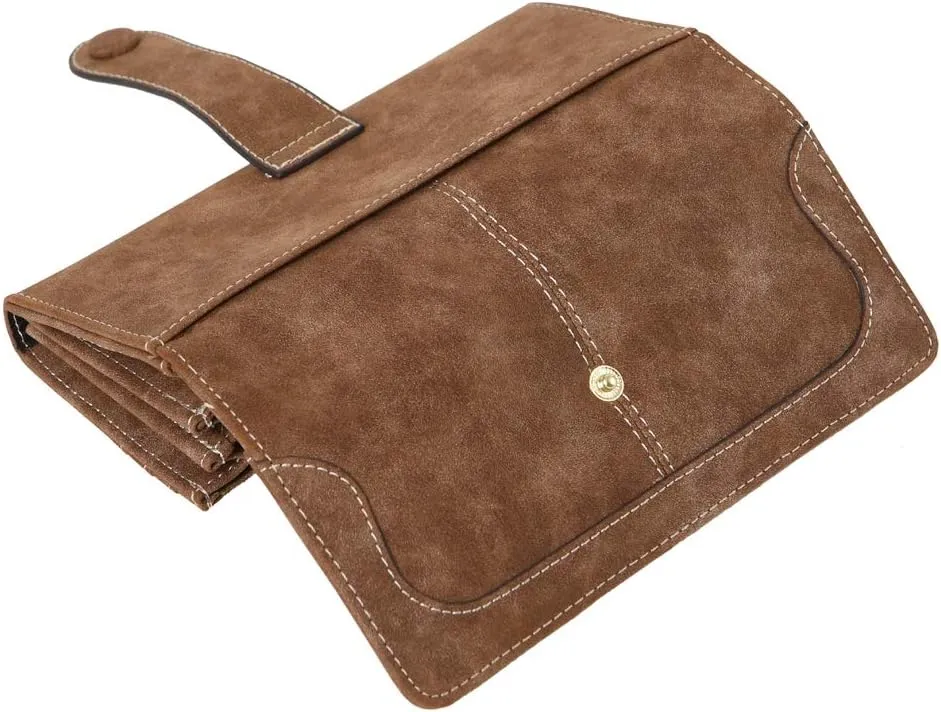Women's Vegan Leather 17 Card Slots Card Holder Long Big Bifold Wallet