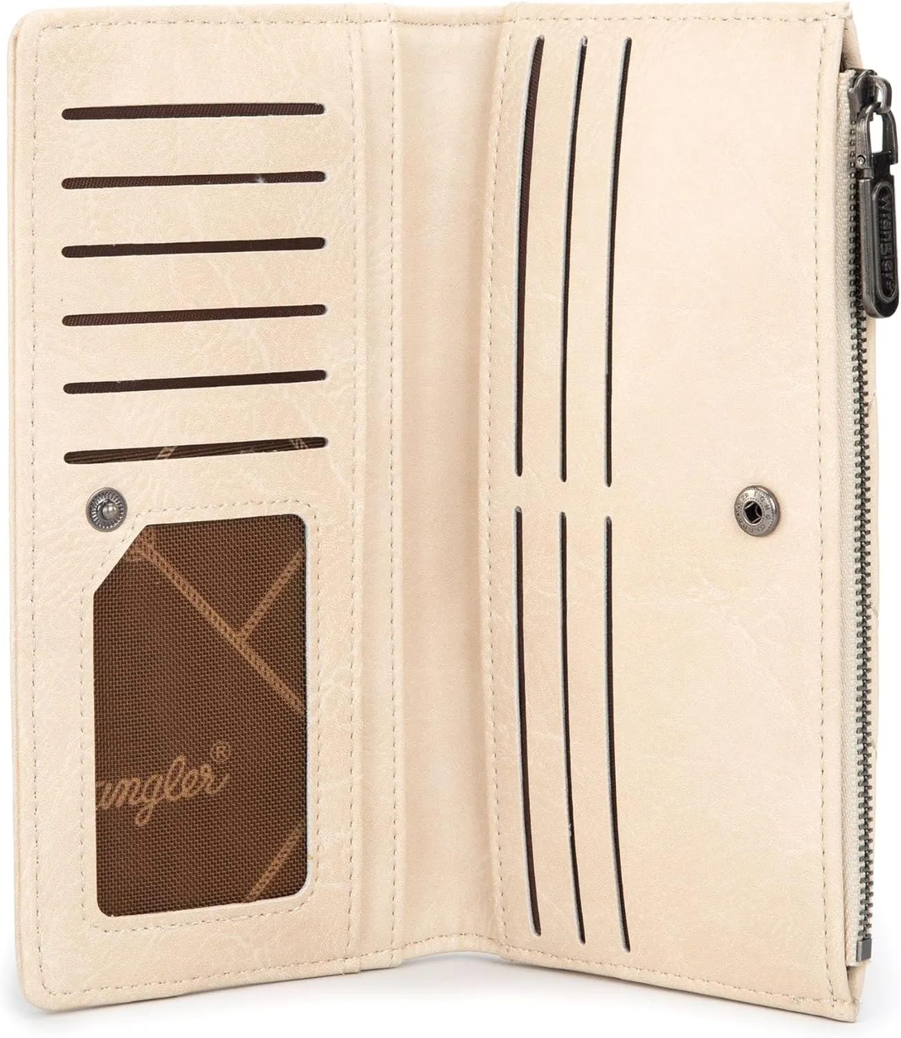 Wrangler Minimalist Wallet for Women Credit Card Wallet Ladies Travel Wallets Monederos de Mujer Card Cases & Money Organizers with Smooth Zippers Tan