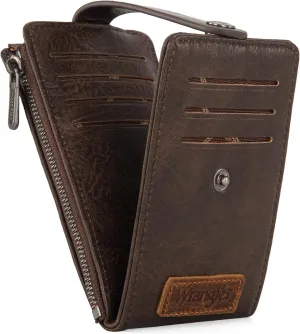 Wrangler Womens Bifold Wallet Vintage Multi Credit Card Holder for Women Slim Minimalist with Zipper Pocket Coin Purse