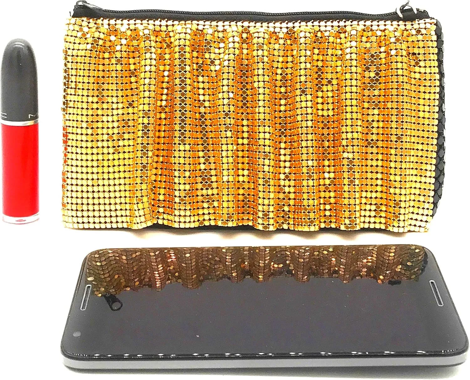 X-Small Women Evening Clutch Metal Mesh purse handbag with shoulder chain strap for Cocktail Party Prom Wedding