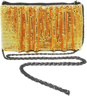 X-Small Women Evening Clutch Metal Mesh purse handbag with shoulder chain strap for Cocktail Party Prom Wedding