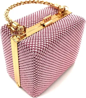 XX-Small clutch Metal beaded mesh evening box purse for Cocktail Party Prom Wedding Banquet