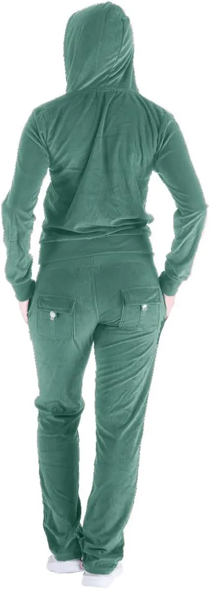 Yasumond Velour Tracksuit Womens 2 Pieces Joggers Outfits Jogging Sweatsuits Set Soft Sports Sweat Suits Pants