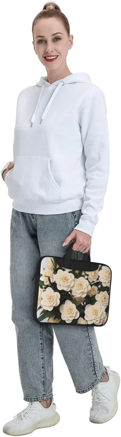 Yellow Flowers Printed Patterns Laptop Shoulder Bag Notebook Computer Case Briefcase With Shoulder Straps And Handle