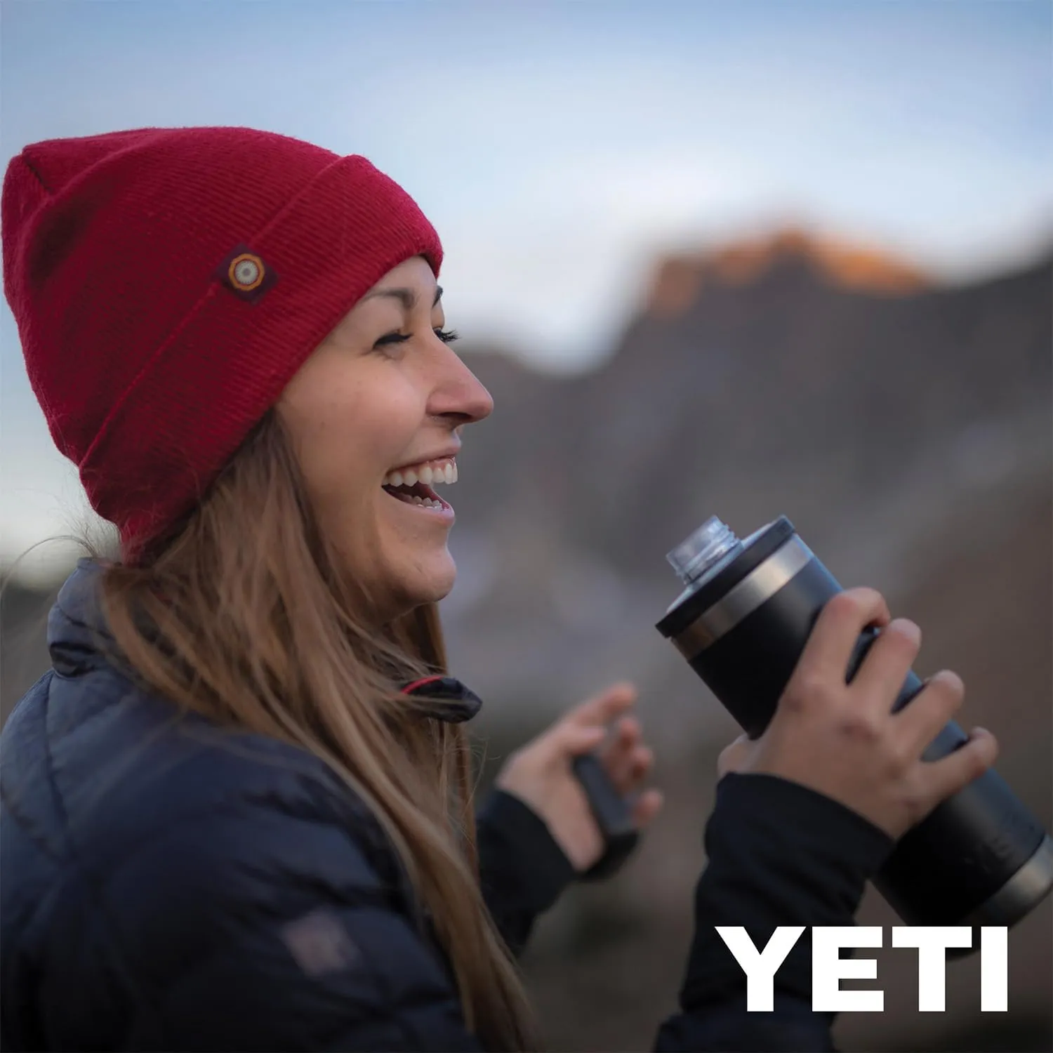 YETI Rambler 18 oz Bottle, Leakproof, Vacuum Insulated, Stainless Steel with Chug Cap, Low Country Peach