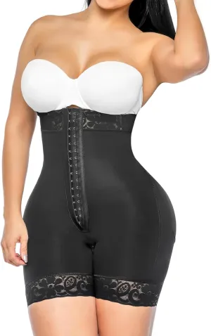 YIANNA Tummy Control Shapewear for Women Strapless Fajas Colombianas Body Shaper Shorts Butt Lifter with Zipper Crotch