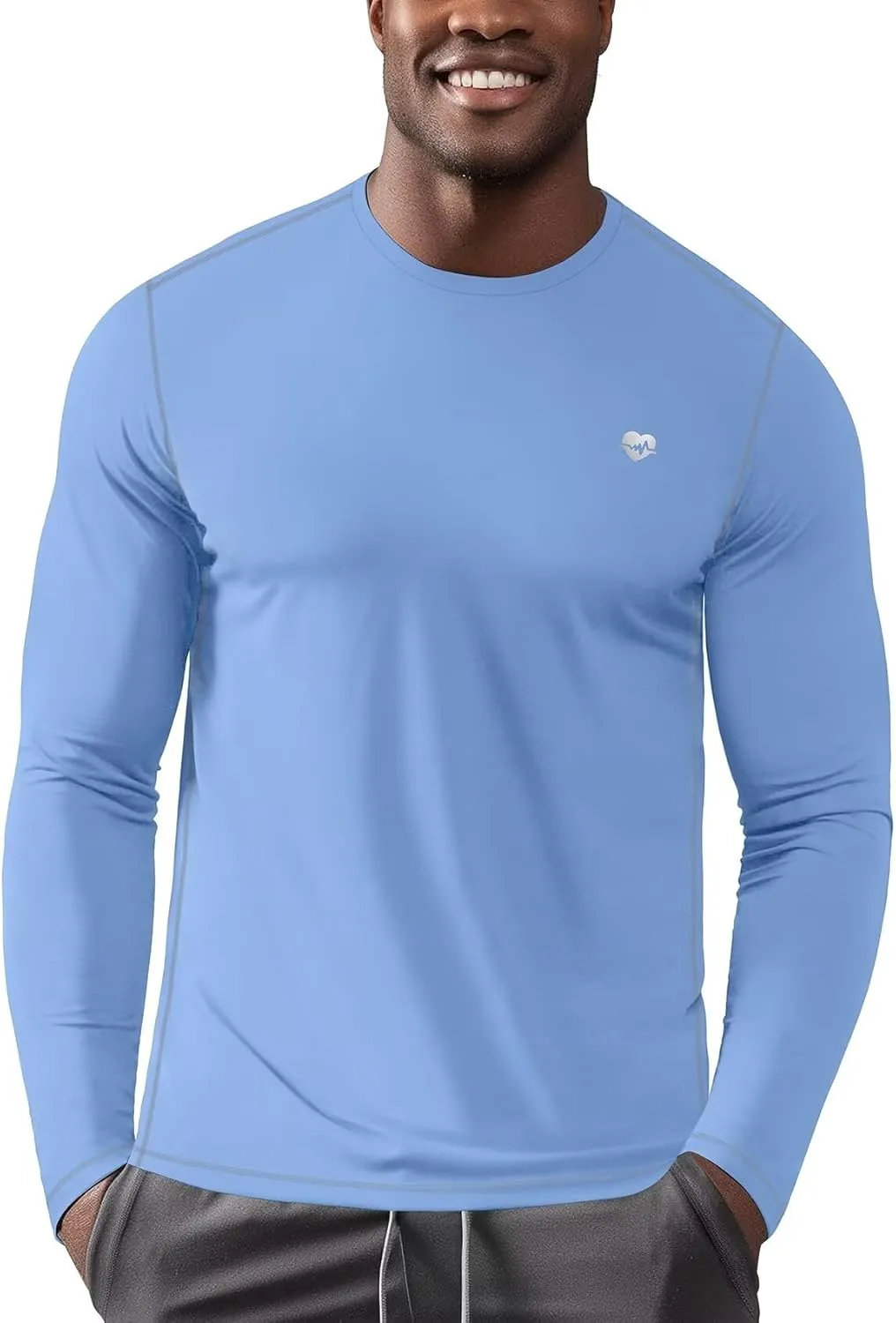 Zengjo Mens Baselayer Shirt Long Sleeve Athletic Running T Shirts Lightweight Undershirt