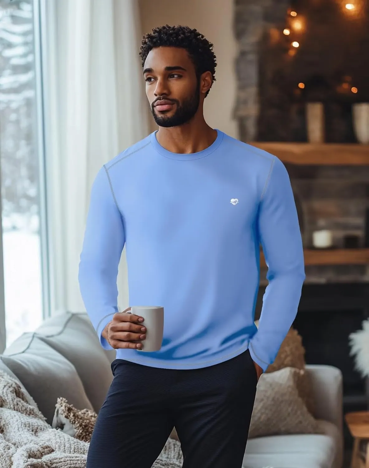 Zengjo Mens Baselayer Shirt Long Sleeve Athletic Running T Shirts Lightweight Undershirt