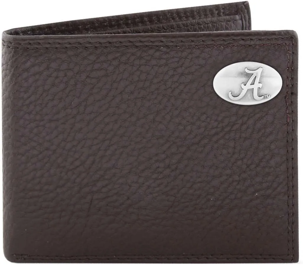 ZEP-PRO NCAA Alabama Crimson Tide Pebble Grain Leather Bifold Concho Wallet